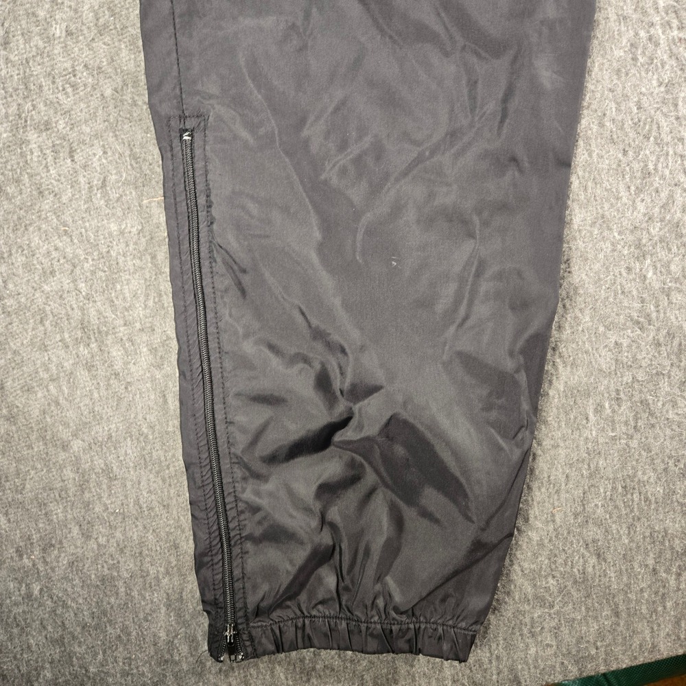 Vintage Nike Track Pants Mens Large Black Nylon Windbreaker Ankle Zip Swoosh - Picture 9 of 9